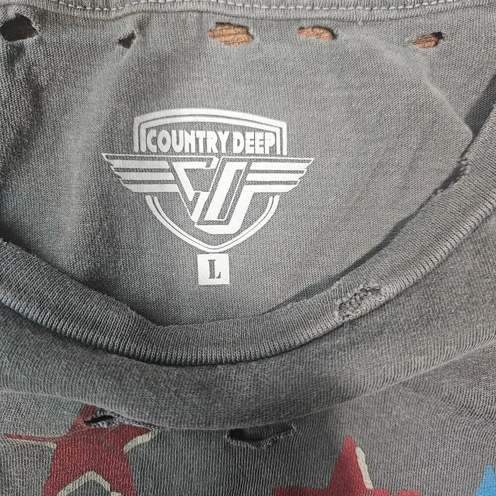 Country Deep Free Bird Distressed T Shirt Vintage Mens Large Fits Small Medium - Picture 3 of 5